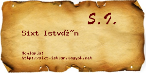 Sixt István névjegykártya